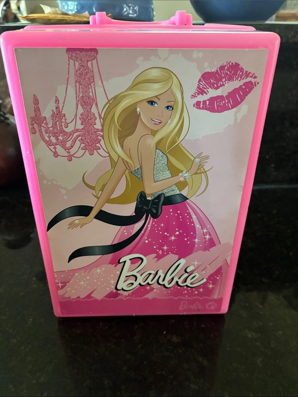 Barbie Pink and Black Doll Case Plus